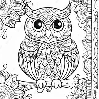 Intricate Owl Design Coloring Page 31109-27883