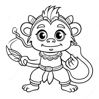 Playful Monkey King Coloring Page 31129-27897