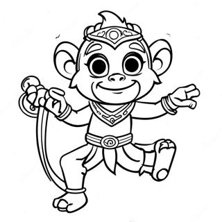 Playful Monkey King Coloring Page 31129-27898