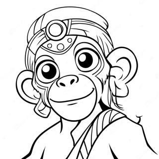 Playful Monkey King Coloring Page 31129-27899