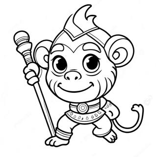 Playful Monkey King Coloring Page 31129-27900