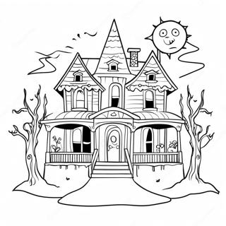 Creepy Haunted House Coloring Page 31139-27905