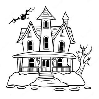 Creepy Haunted House Coloring Page 31139-27907