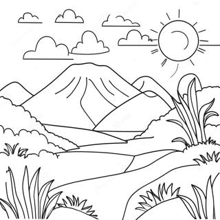 Colorful Chilean Landscape Coloring Page 31189-27945