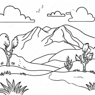 Colorful Chilean Landscape Coloring Page 31189-27947