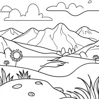 Colorful Chilean Landscape Coloring Page 31189-27948