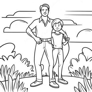 Dad And Son Fun Day Coloring Page 31228-27974