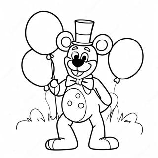 Toy Freddy With Colorful Balloons Coloring Page 31249-27993