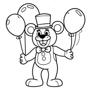 Toy Freddy With Colorful Balloons Coloring Page 31249-27995