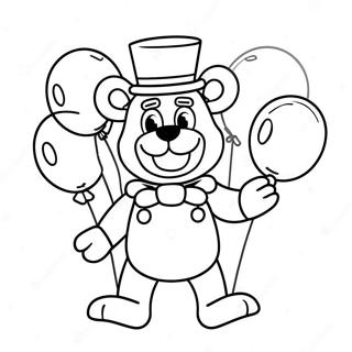 Toy Freddy With Colorful Balloons Coloring Page 31249-27996