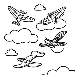 Colorful Flyers In The Sky Coloring Page 31259-28003