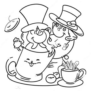 Mad Hatter S Whimsical Tea Party Coloring Page 31269-28009