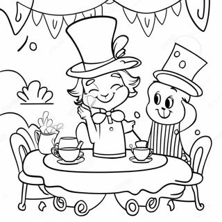 Mad Hatter S Whimsical Tea Party Coloring Page 31269-28010