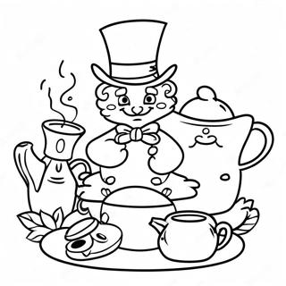 Mad Hatter S Whimsical Tea Party Coloring Page 31269-28011