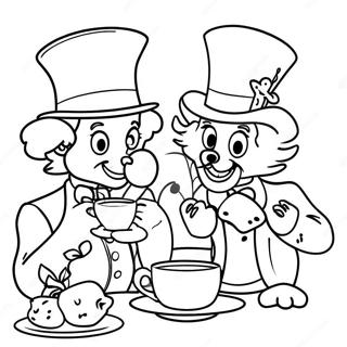 Mad Hatter S Whimsical Tea Party Coloring Page 31269-28012