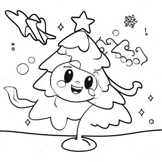 Joyful Cocomelon Christmas Tree Coloring Page 31299-28035