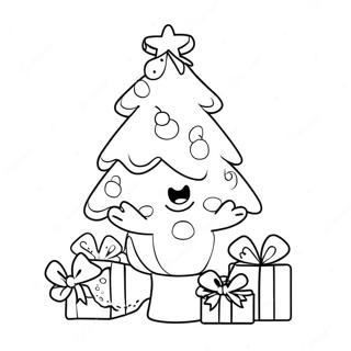 Joyful Cocomelon Christmas Tree Coloring Page 31299-28036