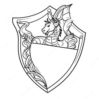 Knight Shield With Dragon Coloring Page 31309-28042