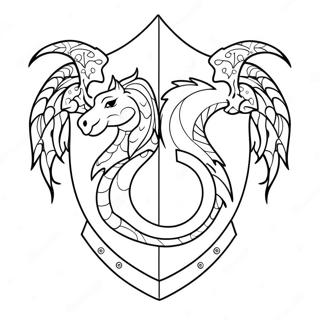 Knight Shield With Dragon Coloring Page 31309-28043