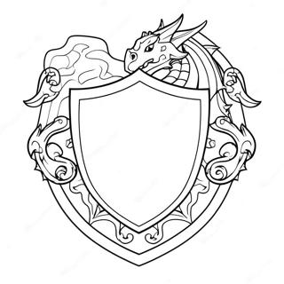 Knight Shield With Dragon Coloring Page 31309-28044