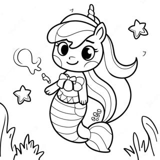 Mermaid Adorable Cute Unicorn Coloring Page 31318-28046