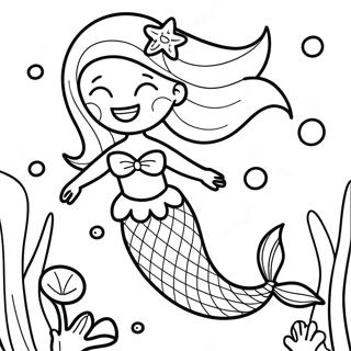 Sparkling Mermaid Underwater Adventure Coloring Page 31319-28050