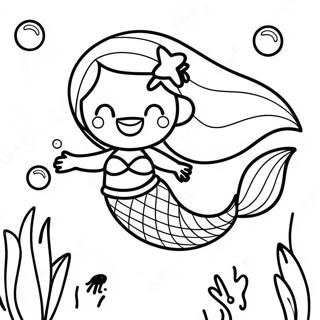 Sparkling Mermaid Underwater Adventure Coloring Page 31319-28051