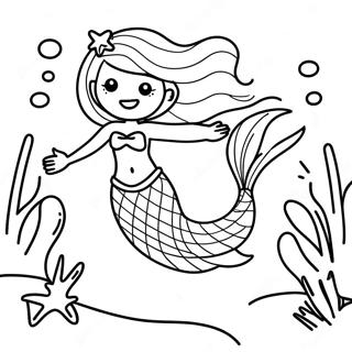 Sparkling Mermaid Underwater Adventure Coloring Page 31319-28052