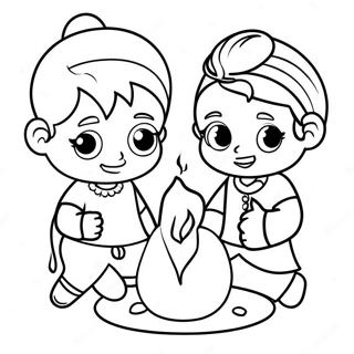 Kindergarten Diwali Coloring Page 31328-28055