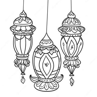 Brightly Lit Diwali Lanterns Coloring Page 31329-28058