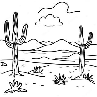 Colorful New Mexico Desert Scene Coloring Page 31359-28081