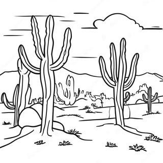 Colorful New Mexico Desert Scene Coloring Page 31359-28082