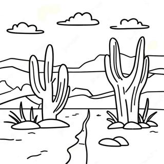 Colorful New Mexico Desert Scene Coloring Page 31359-28083