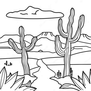 Colorful New Mexico Desert Scene Coloring Page 31359-28084