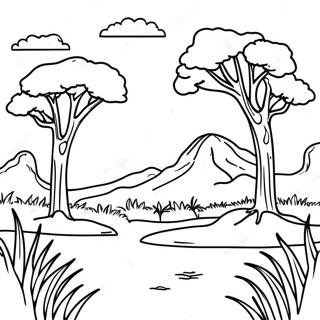 Savanna Landscape Coloring Page 31388-28102