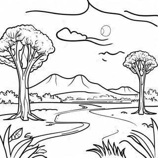 Savanna Landscape Coloring Page 31388-28103