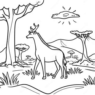 Savanna Landscape Coloring Page 31388-28104