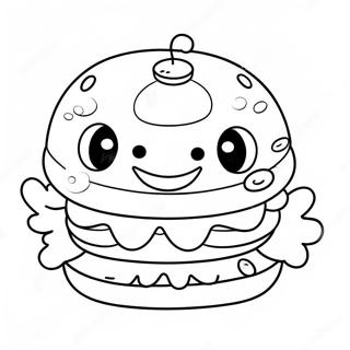 Cute Krabby Patty With Smiling Face Coloring Page 31399-28113