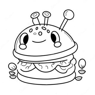 Cute Krabby Patty With Smiling Face Coloring Page 31399-28114