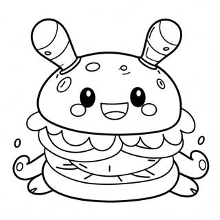 Cute Krabby Patty With Smiling Face Coloring Page 31399-28115