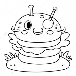 Cute Krabby Patty With Smiling Face Coloring Page 31399-28116