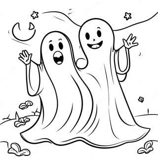 Spooky Ghosts Trick Or Treat Coloring Page 3139-2566