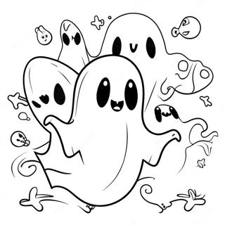 Spooky Ghosts Trick Or Treat Coloring Page 3139-2568