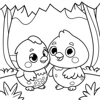 Colorful Hatchimals In A Magical Forest Coloring Page 31429-28137