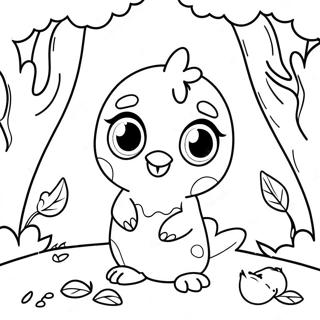 Colorful Hatchimals In A Magical Forest Coloring Page 31429-28139