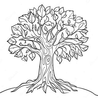 Fall Tree Outline Coloring Pages