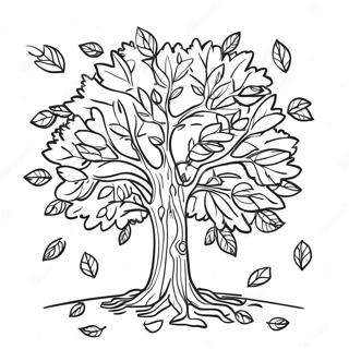 Colorful Fall Tree With Leaves Coloring Page 31449-28154