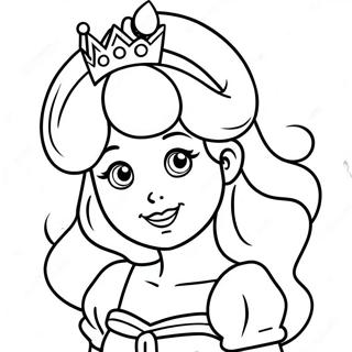 Cute Princess Peach Face Coloring Page 31459-28163