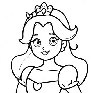 Cute Princess Peach Face Coloring Page 31459-28164