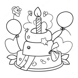 Colorful Birthday Cards Coloring Page 31479-28179